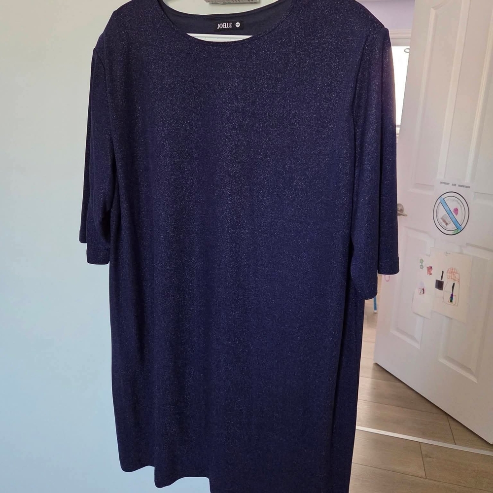 Joules Navy Sparkle Midi Dress
